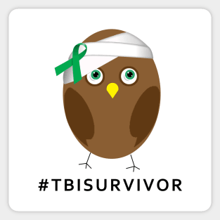 Owl TBI  Survivor Shirt Sticker